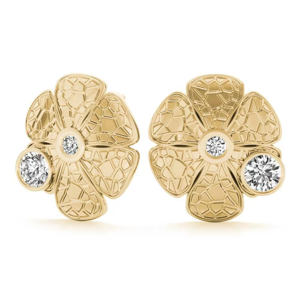 Collette Crackle Daisy Stud Earrings