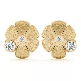 Collette Crackle Daisy Stud Earrings