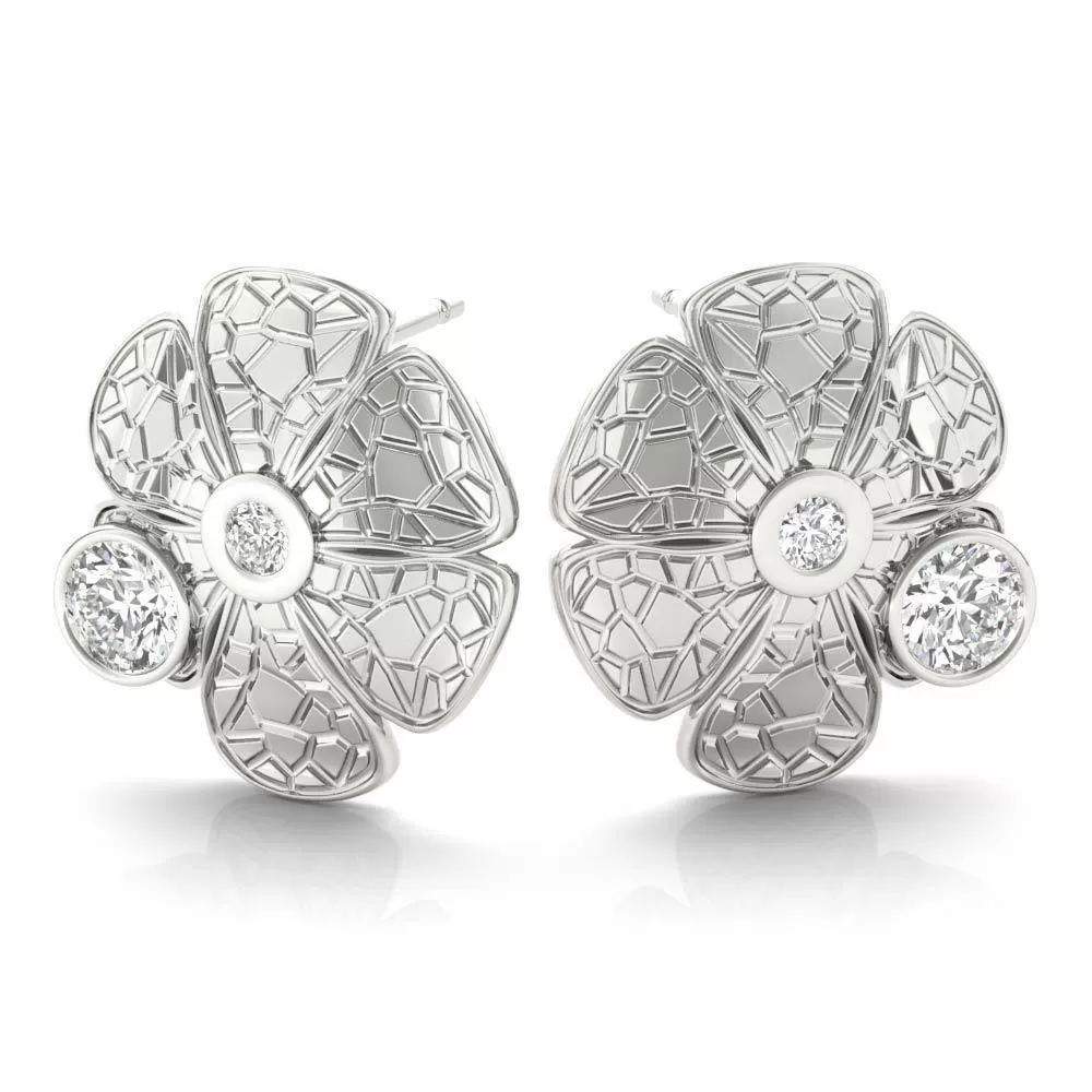 Collette Crackle Daisy Stud Earrings