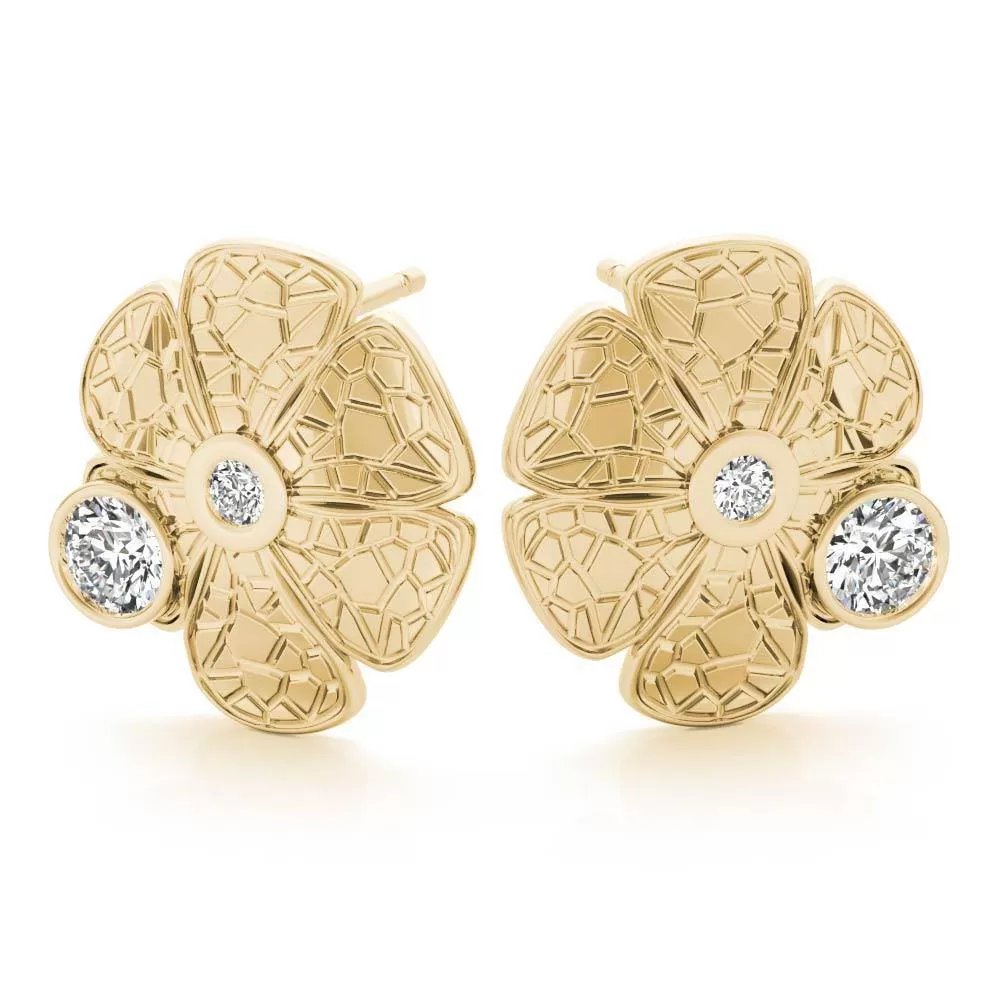 Collette Crackle Daisy Stud Earrings