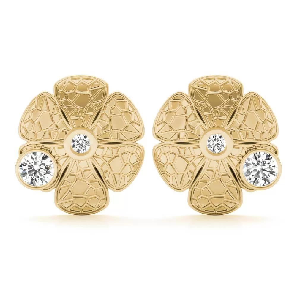 Collette Crackle Daisy Stud Earrings