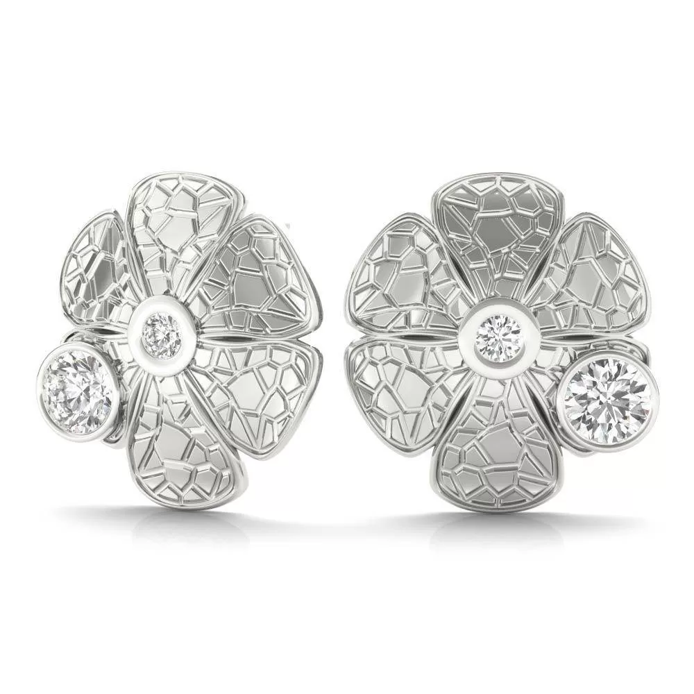 Collette Crackle Daisy Stud Earrings