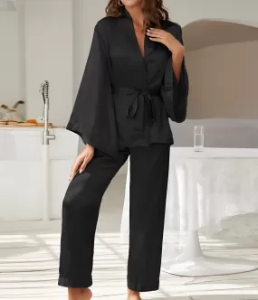 Completo Donna Chimono Cintura Pantalone Vita Alta Casual Comodo