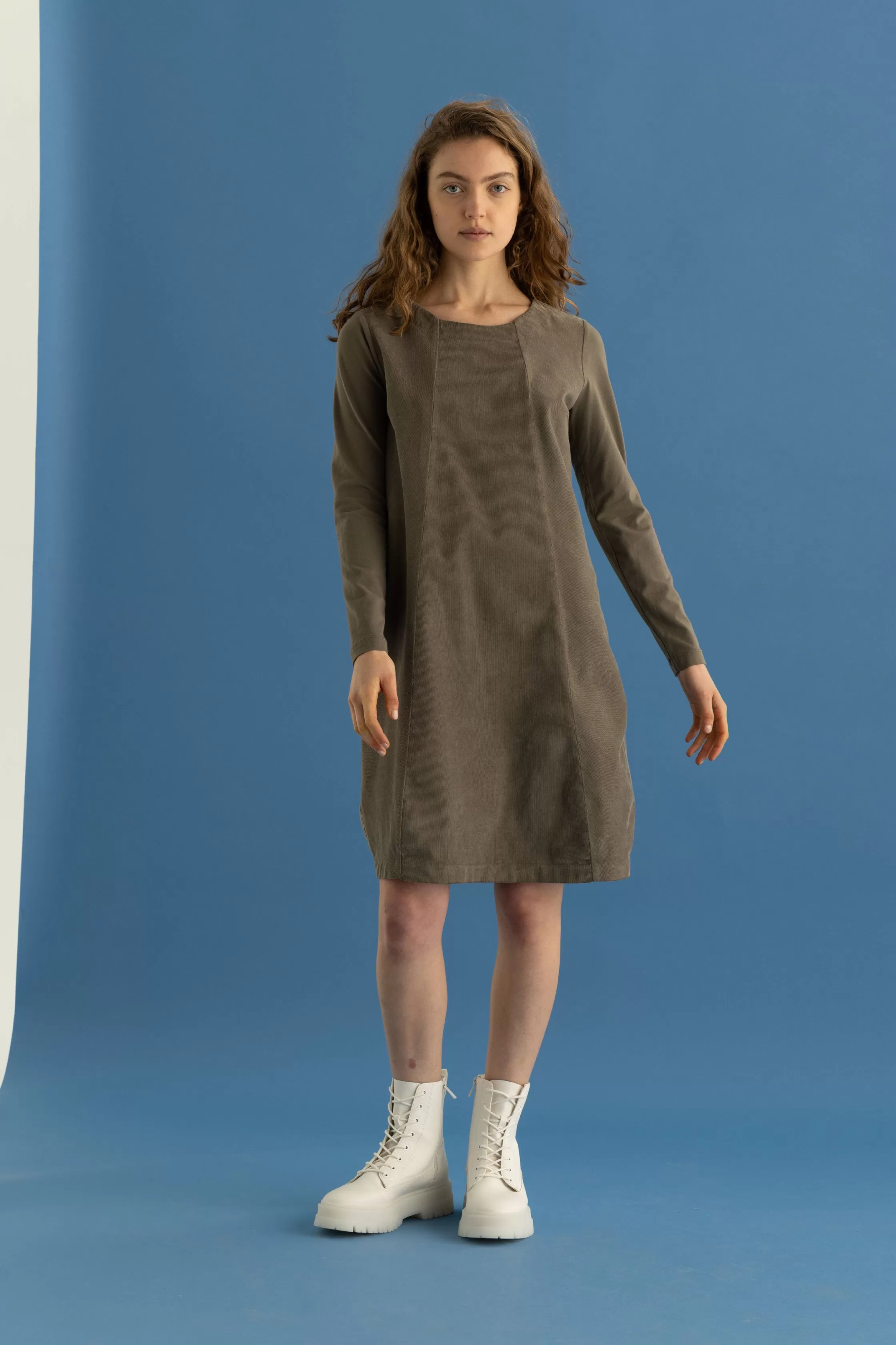 Corduroy Short Dress Garment Dyed 1520 0037