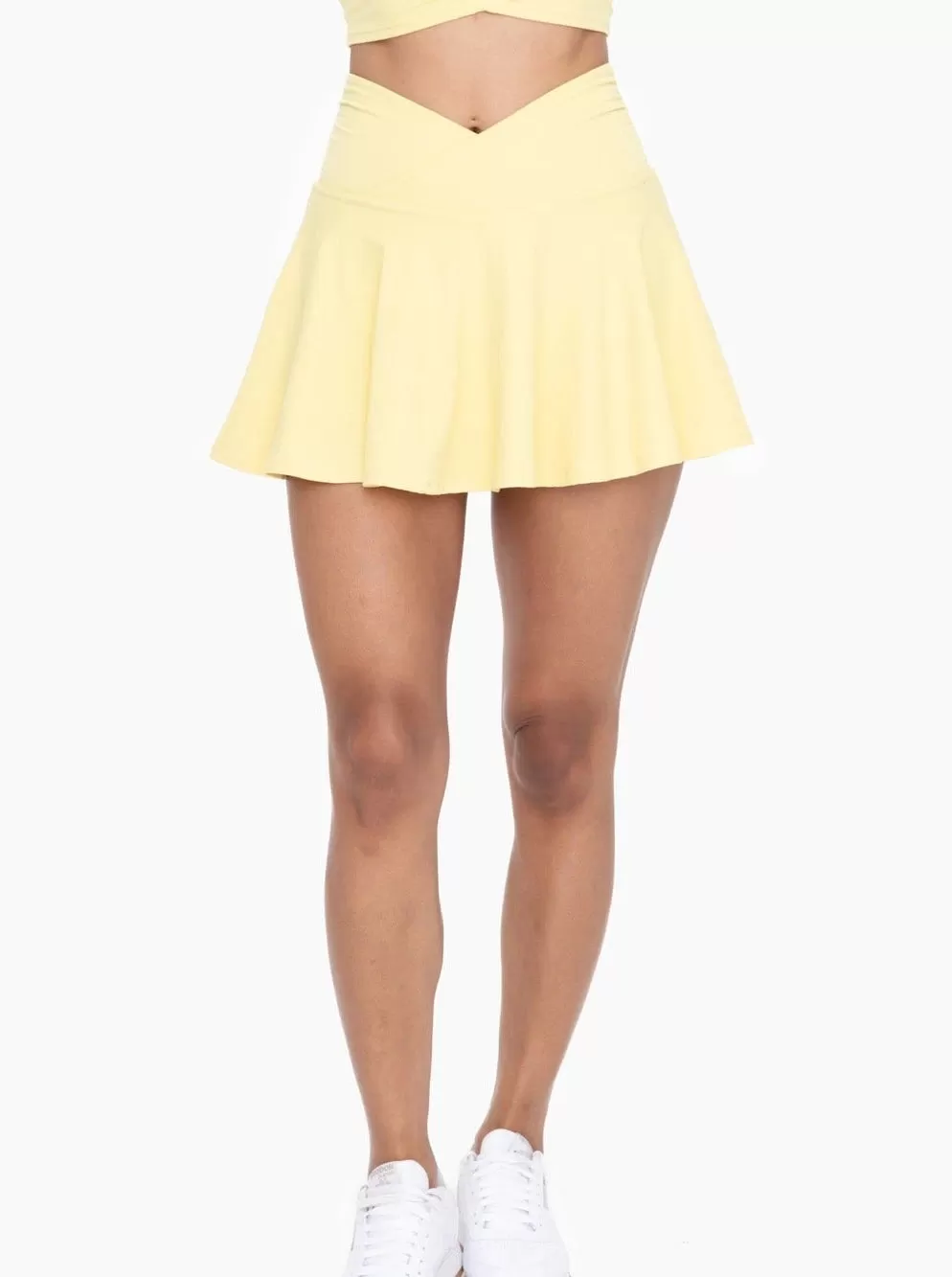 Crossover Waist Skort - Lemon