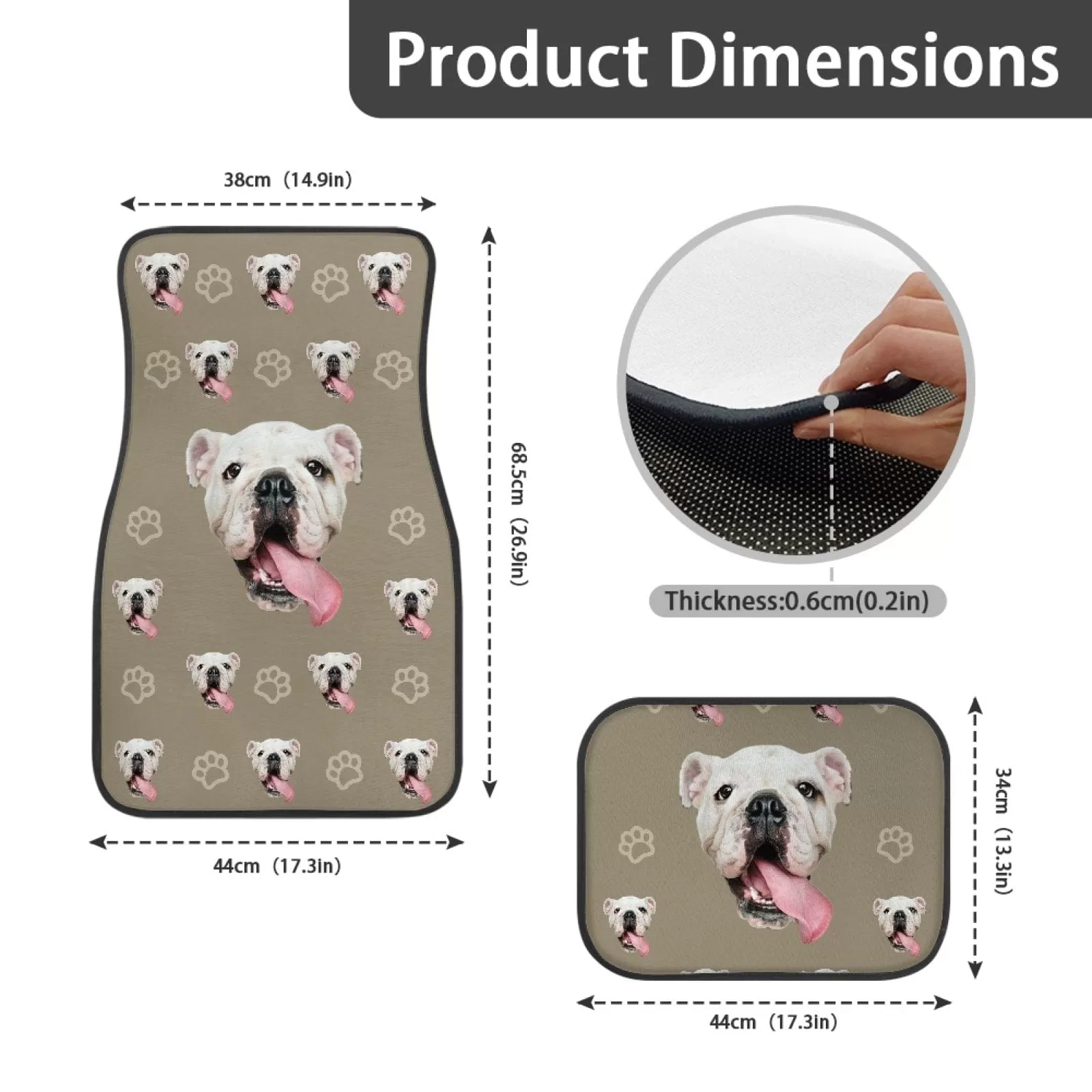 Custom Pet Face Car Floor Mats Automotive Carpet Non-Slip Universal Interior Car Decor Accessories (Set of 4)