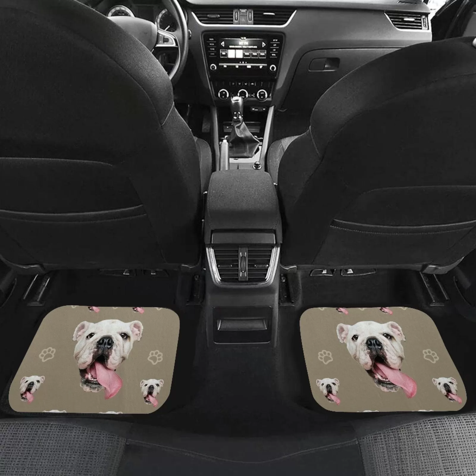 Custom Pet Face Car Floor Mats Automotive Carpet Non-Slip Universal Interior Car Decor Accessories (Set of 4)