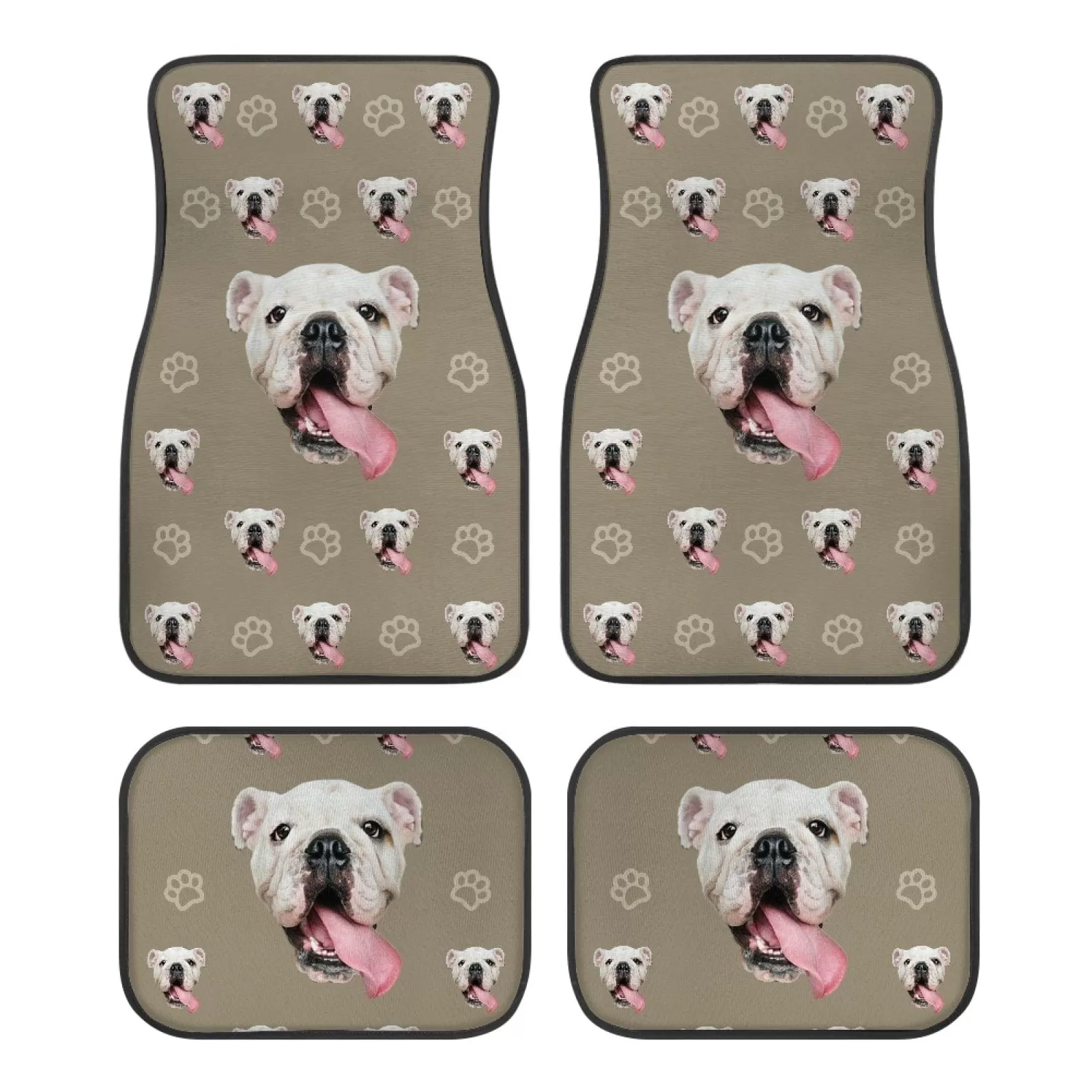 Custom Pet Face Car Floor Mats Automotive Carpet Non-Slip Universal Interior Car Decor Accessories (Set of 4)