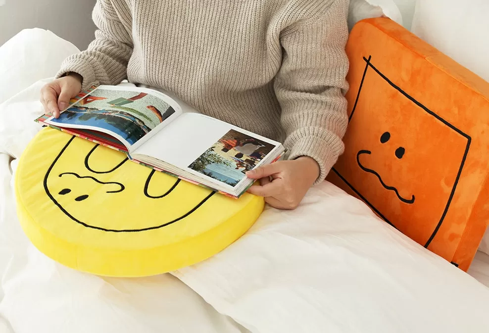 Cute Characters Shaped Sofa Cushions Pillow Soft Back Chair Foams Floor Sofa Yellow Orange Mint Gifts Home Decor Reading Support Sponge Zipper Seating Office Round Square