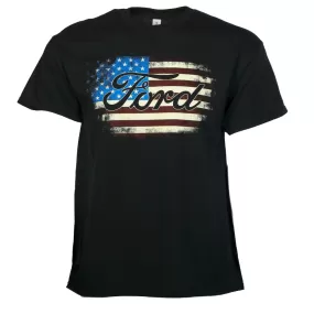 'David Carey' Men's Ford Flag T-Shirt - Black