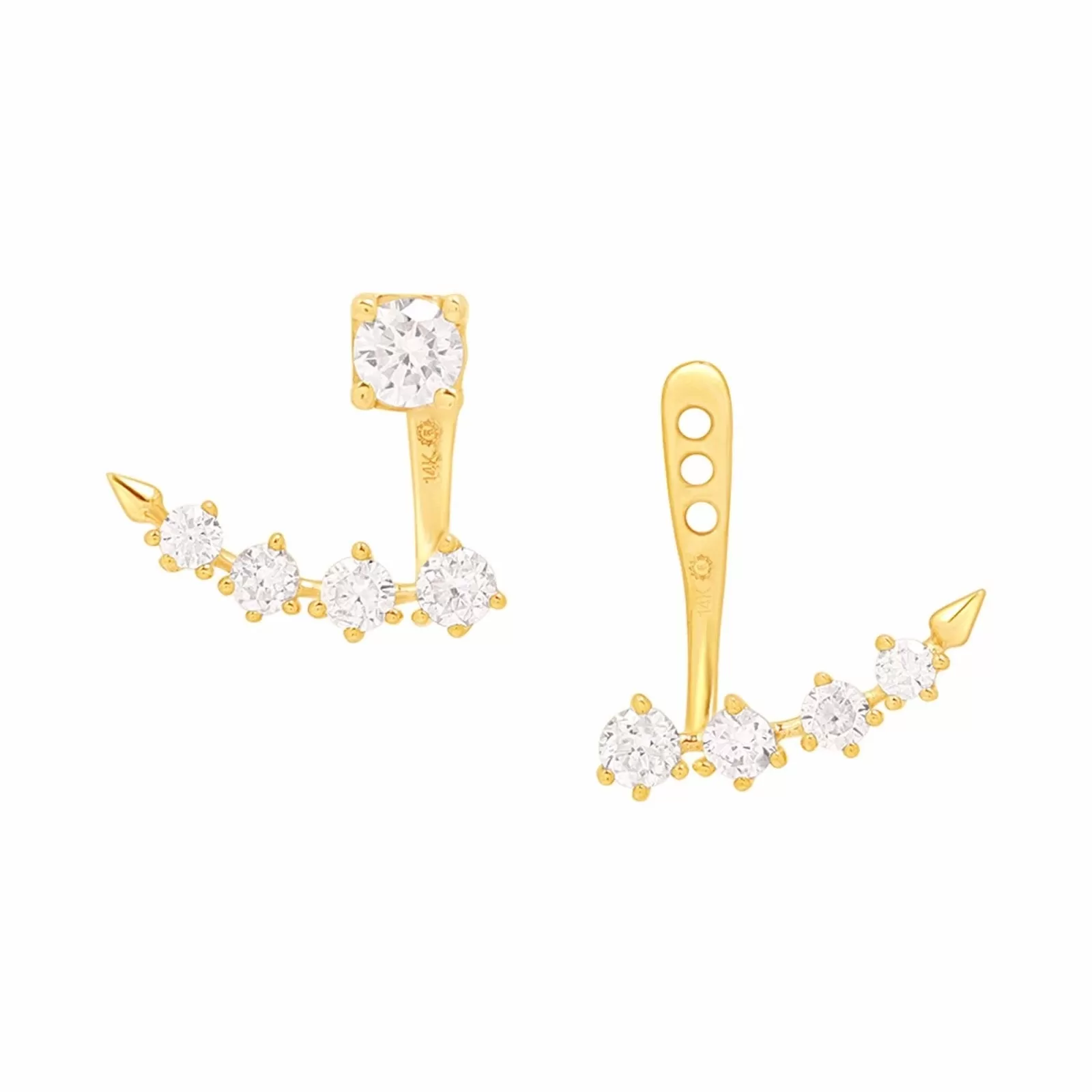 Diamond Arc Ear Jackets & Studs