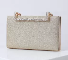 Diamond Party Gold Clutch Square