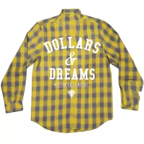 Dollars & Dreams - Yellow and Grey Flannel Long Sleeve Shirt