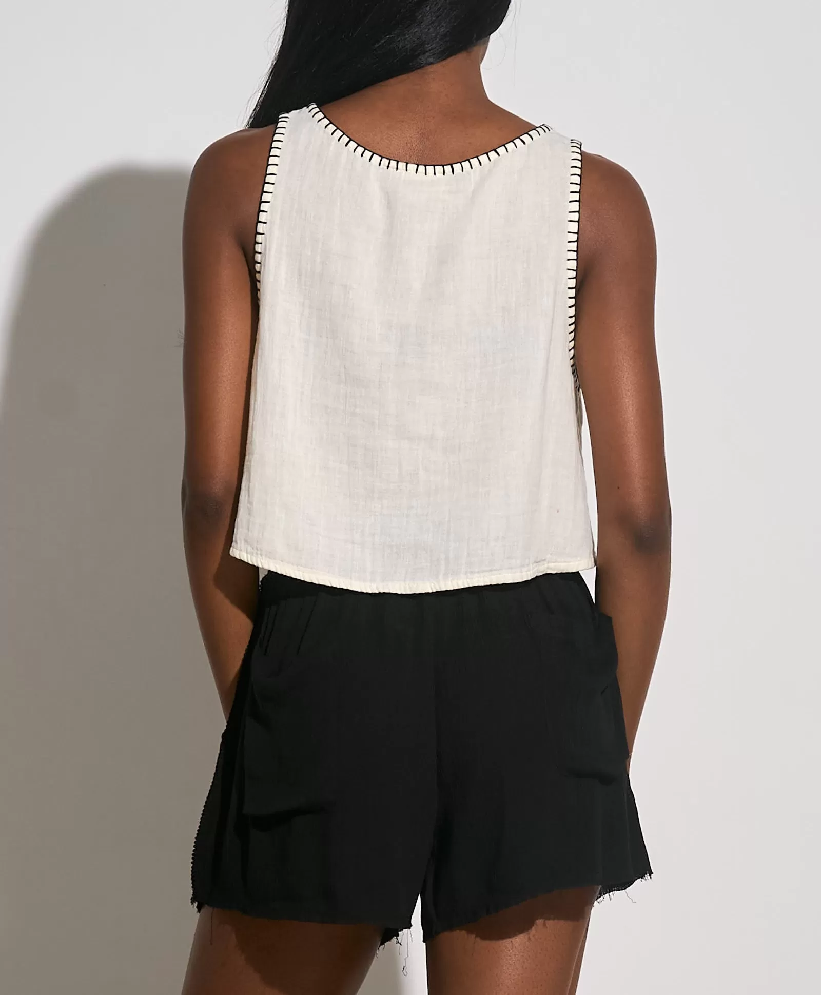 Elan Exposed Stitch Tank Top