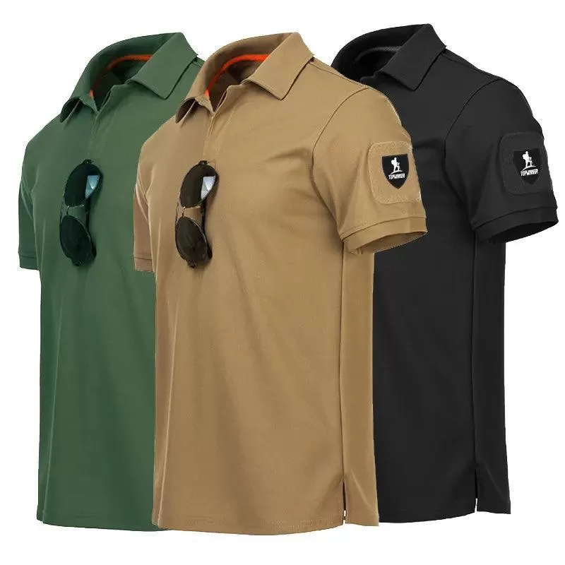 Embroidered Badge Men Polo Shirt