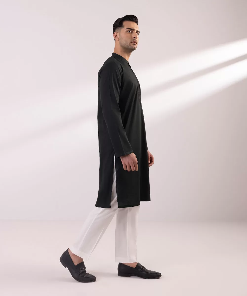 Embroidered Cotton Dobby Kurta