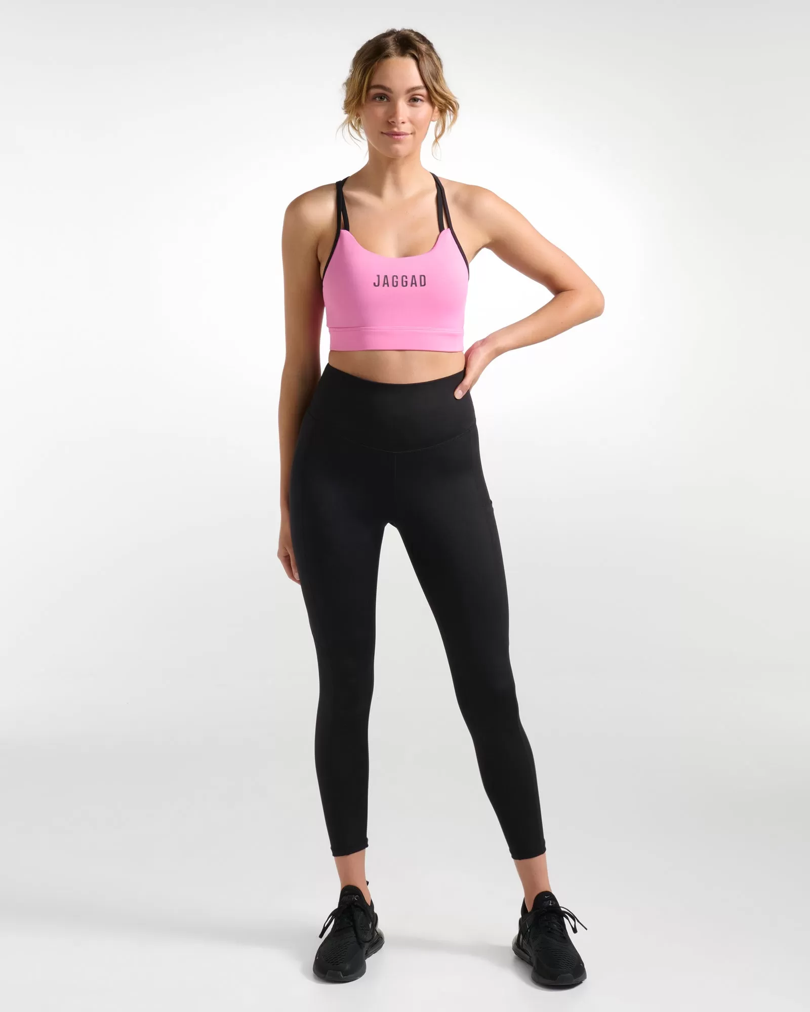 Essential Strappy Crop Bra Aurora Pink