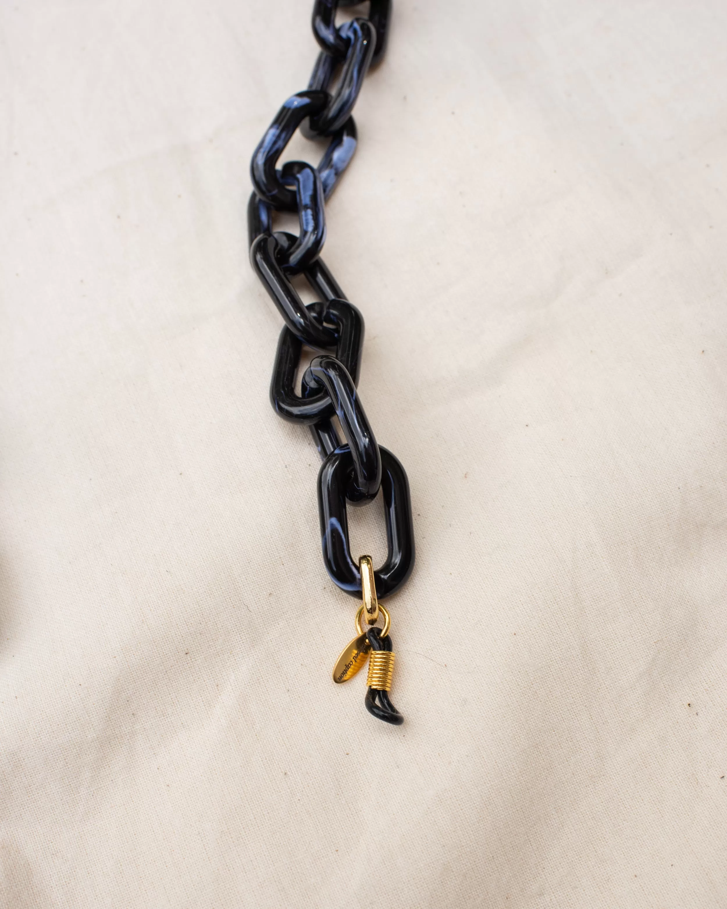 Extra Chunky Black Marble Eyewear Chain