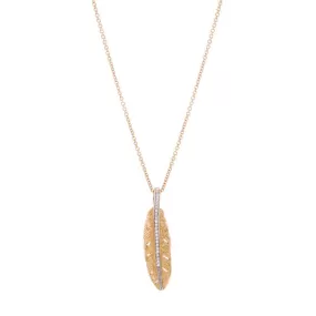 Feather 37mm Pendant Necklace with Diamonds