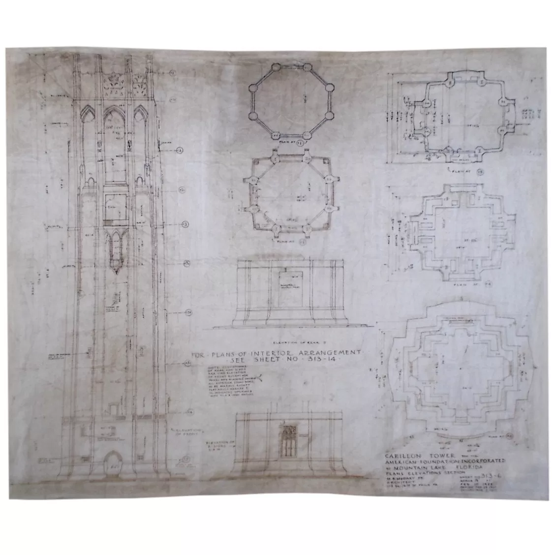 Fleece Blankets - Bok Tower Architectural Plans