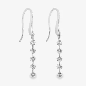 Floating Round Diamond Dangle Earrings