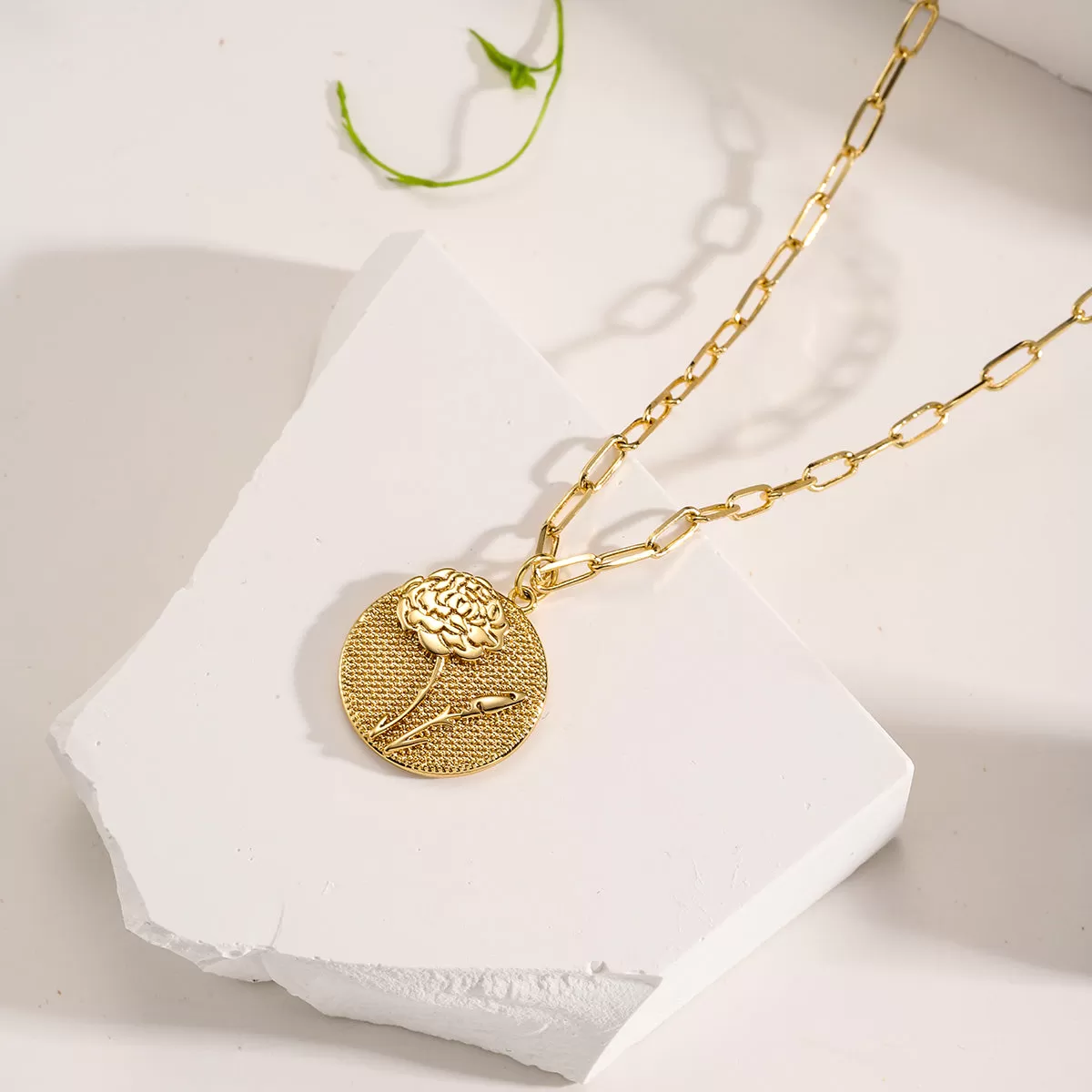 Floral Pendant Carnation Necklace - January