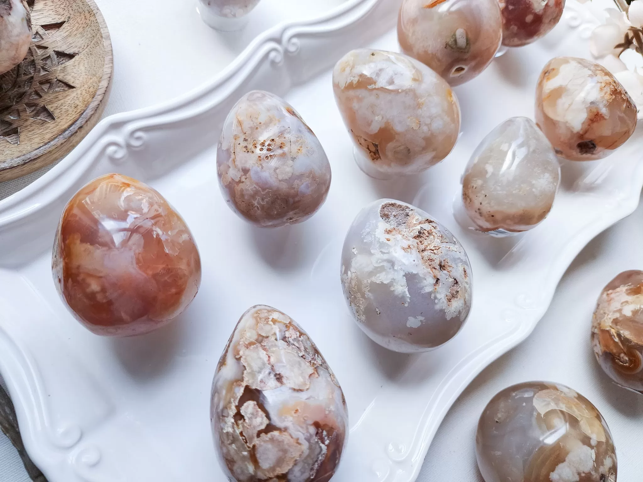 Flower Agate Egg