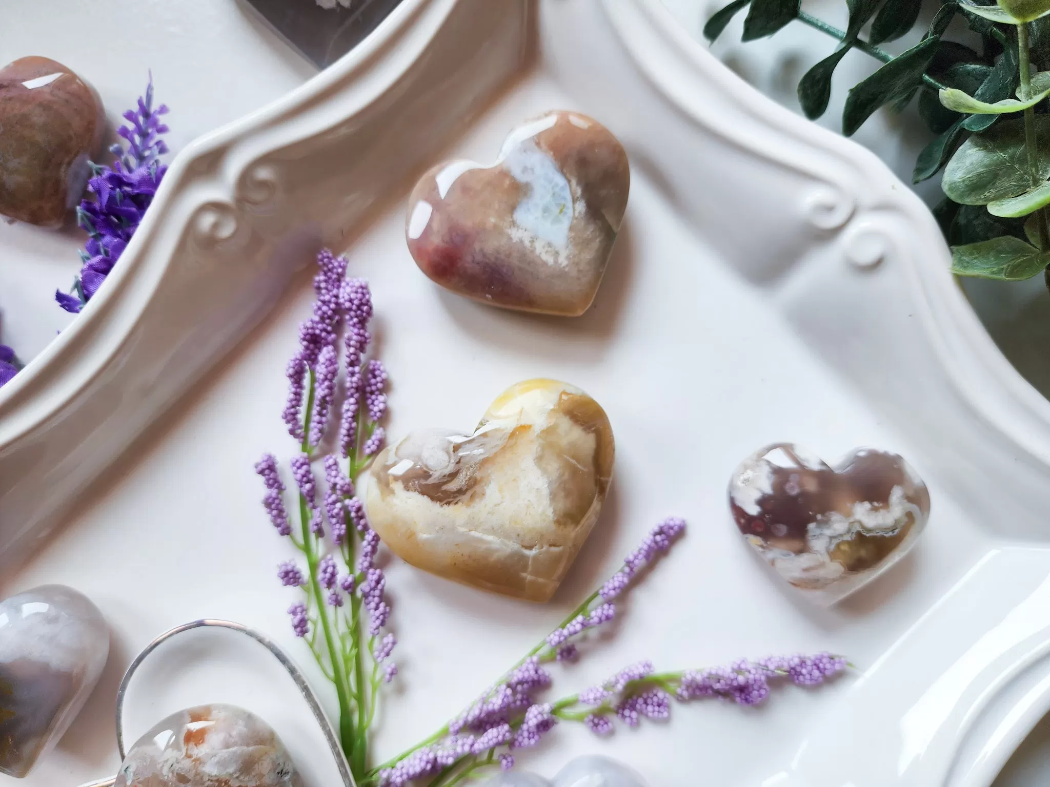 Flower Agate Heart