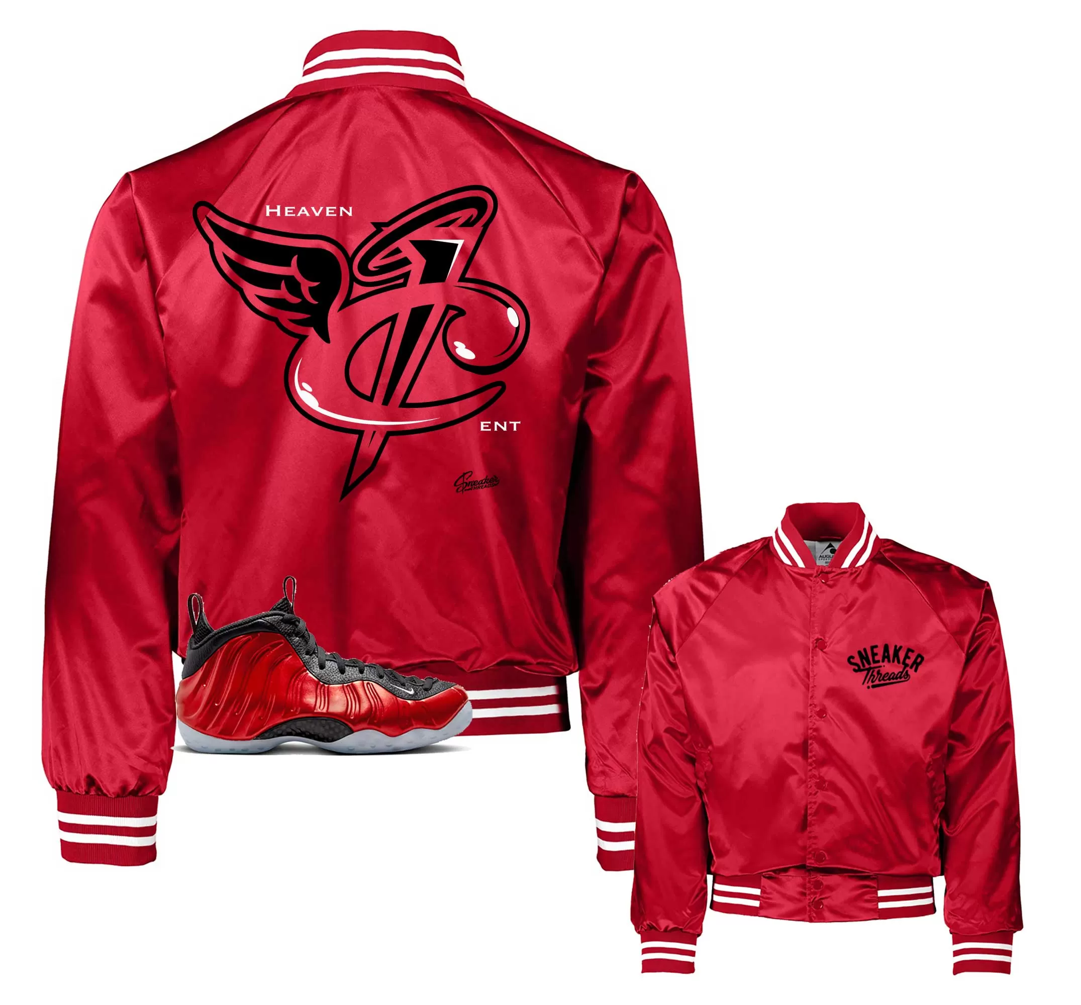 Foamposite Metallic Red Varsity Jacket - Heaven Cent - Red