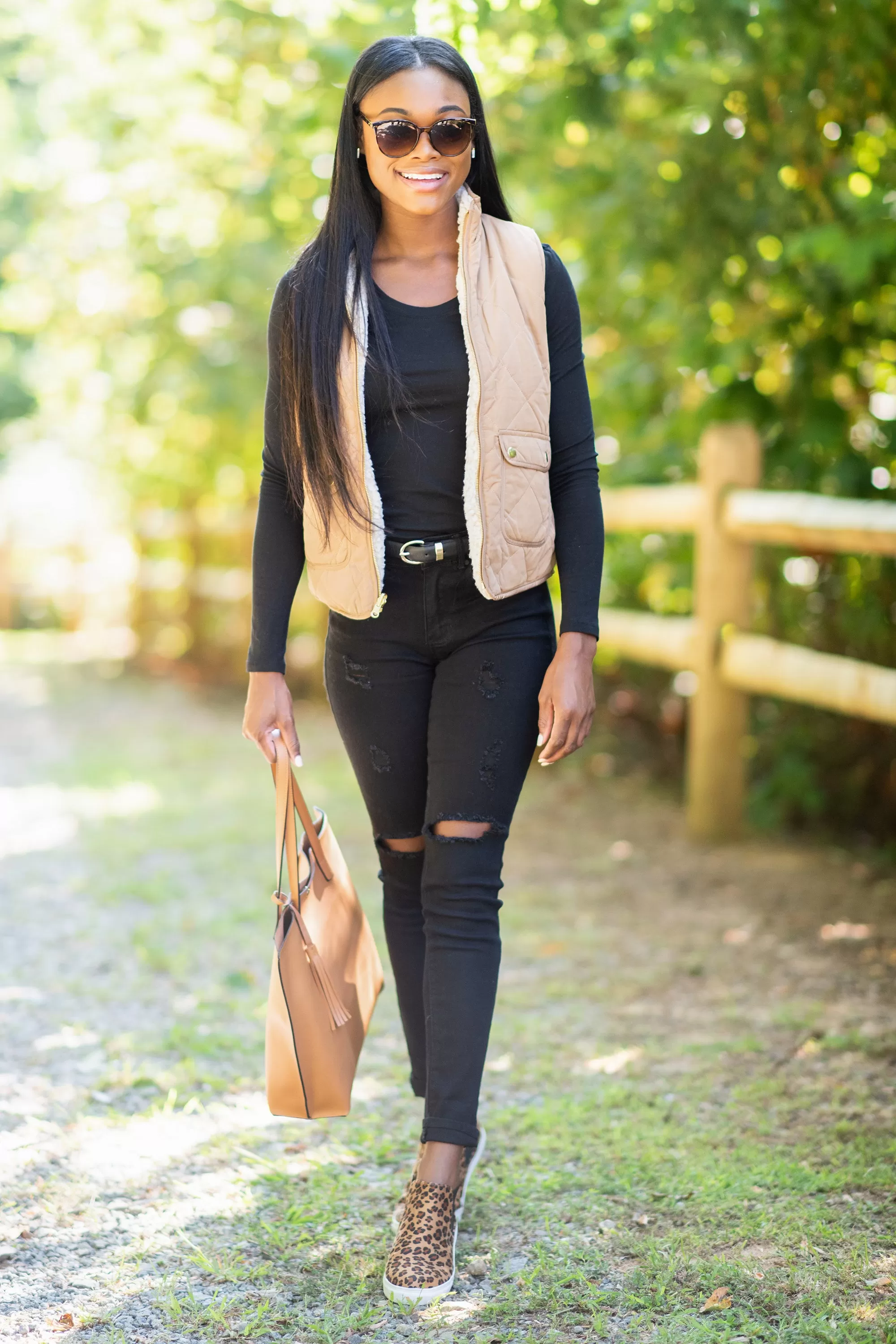 Follow The Trail Camel Brown Puffer Vest