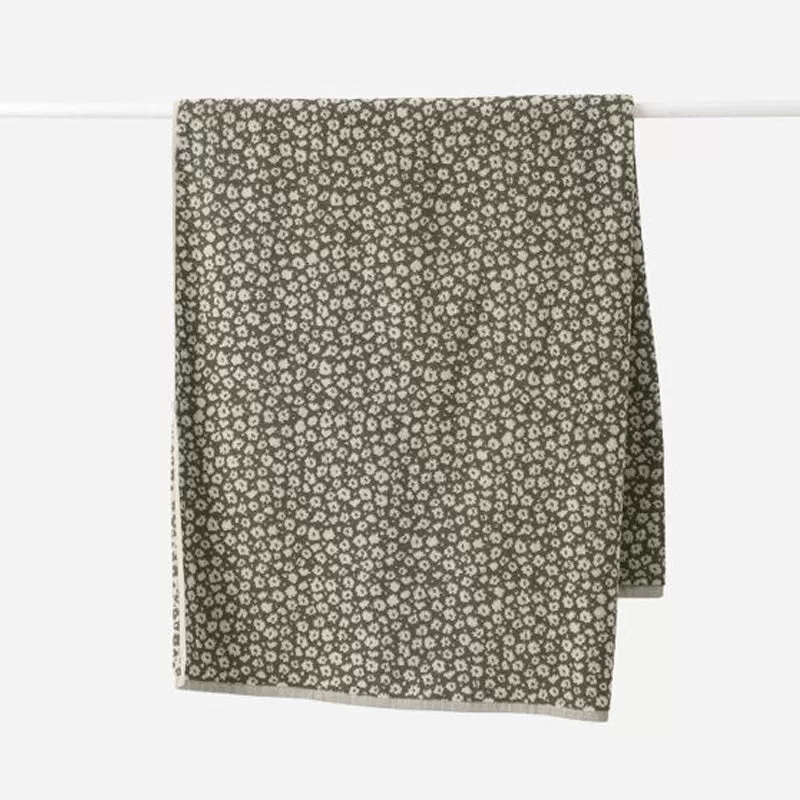 Forget Me Not Organic Cotton Face Cloth - Ivy/Oat