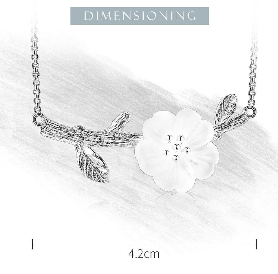 GC249 Flower in the Rain Necklace - 925 Sterling Silver Charm Jewelry