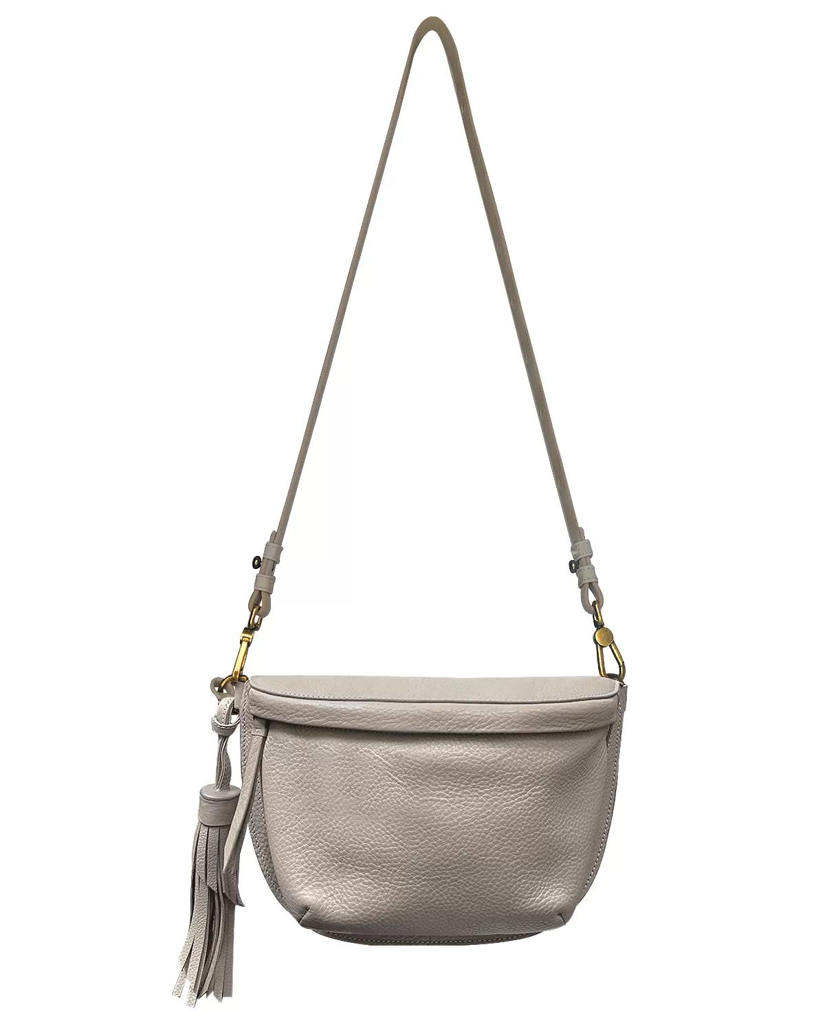 Gray Taupe Leather Sling Bag Crossbody