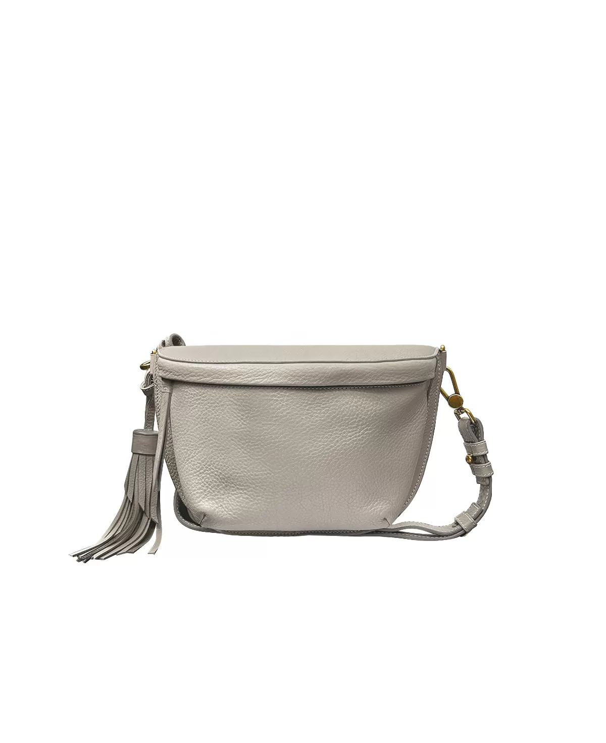 Gray Taupe Leather Sling Bag Crossbody