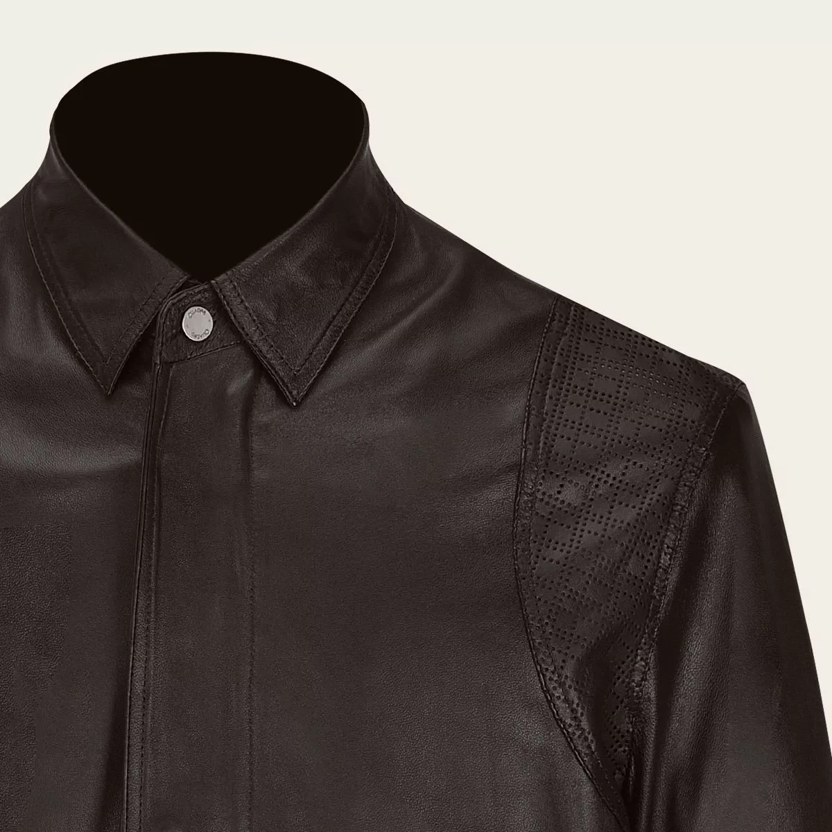 H328COC - Cuadra black dress casual fashion blouson leather jacket for men