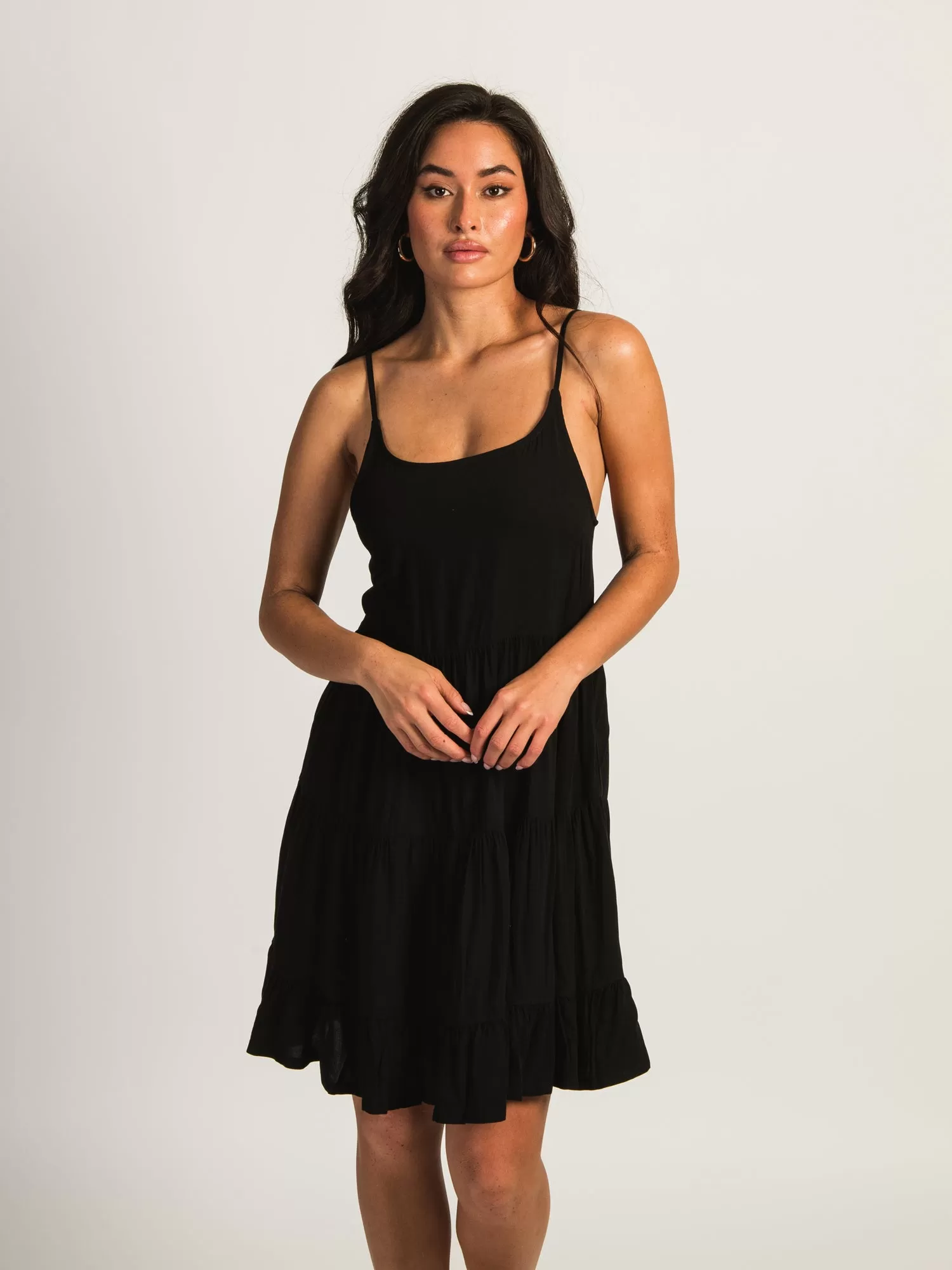 HARLOW TIERED DRESS - BLACK