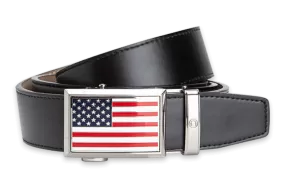 Heritage USA Flag Black 1 3/8 Strap, Dress Belt