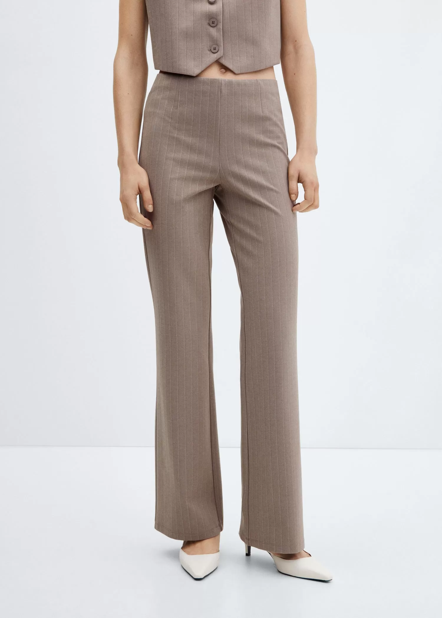 High-waist straight trousers