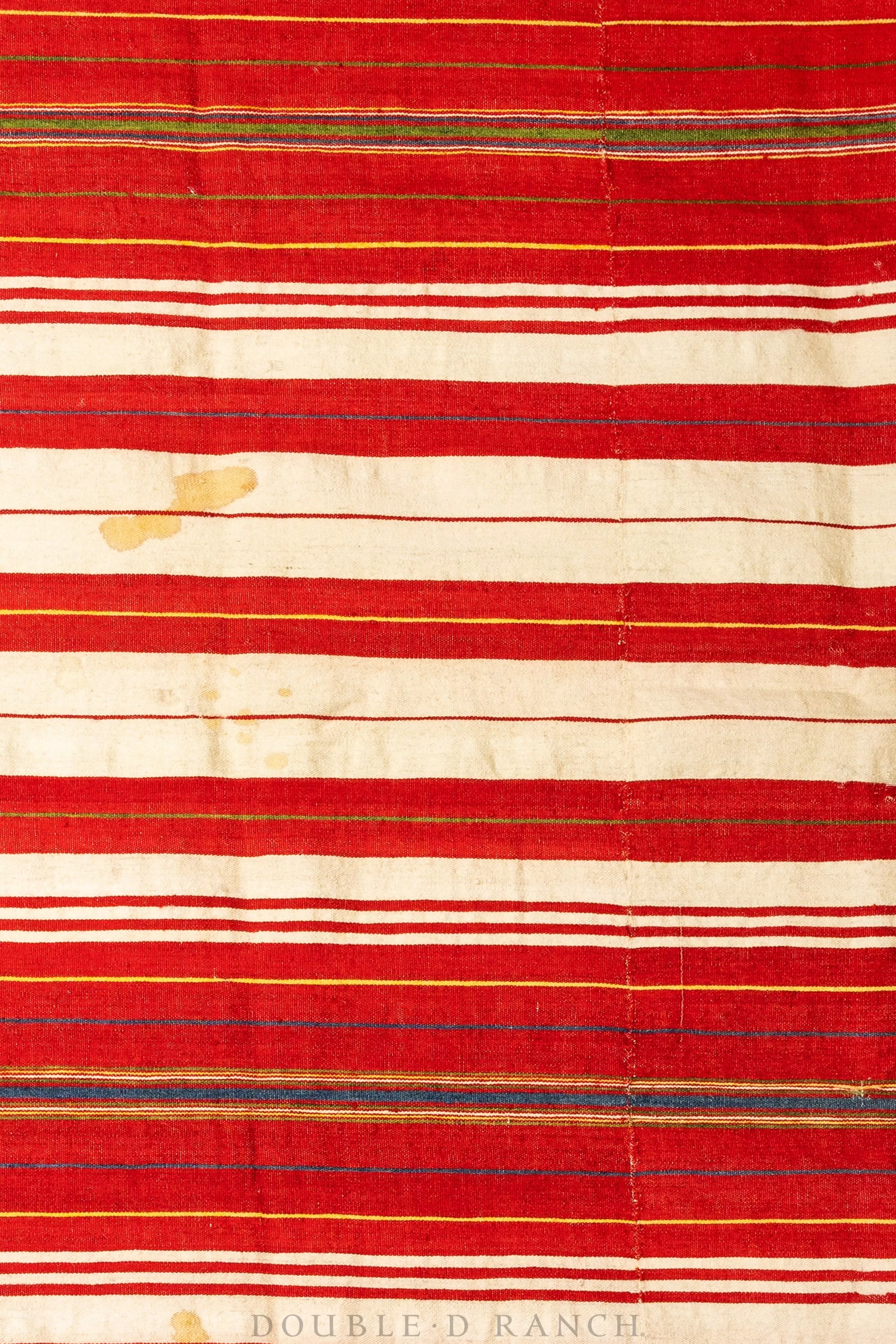 Home, Textile, Stripe, Handwoven, Vintage, Early 20th Century, 110