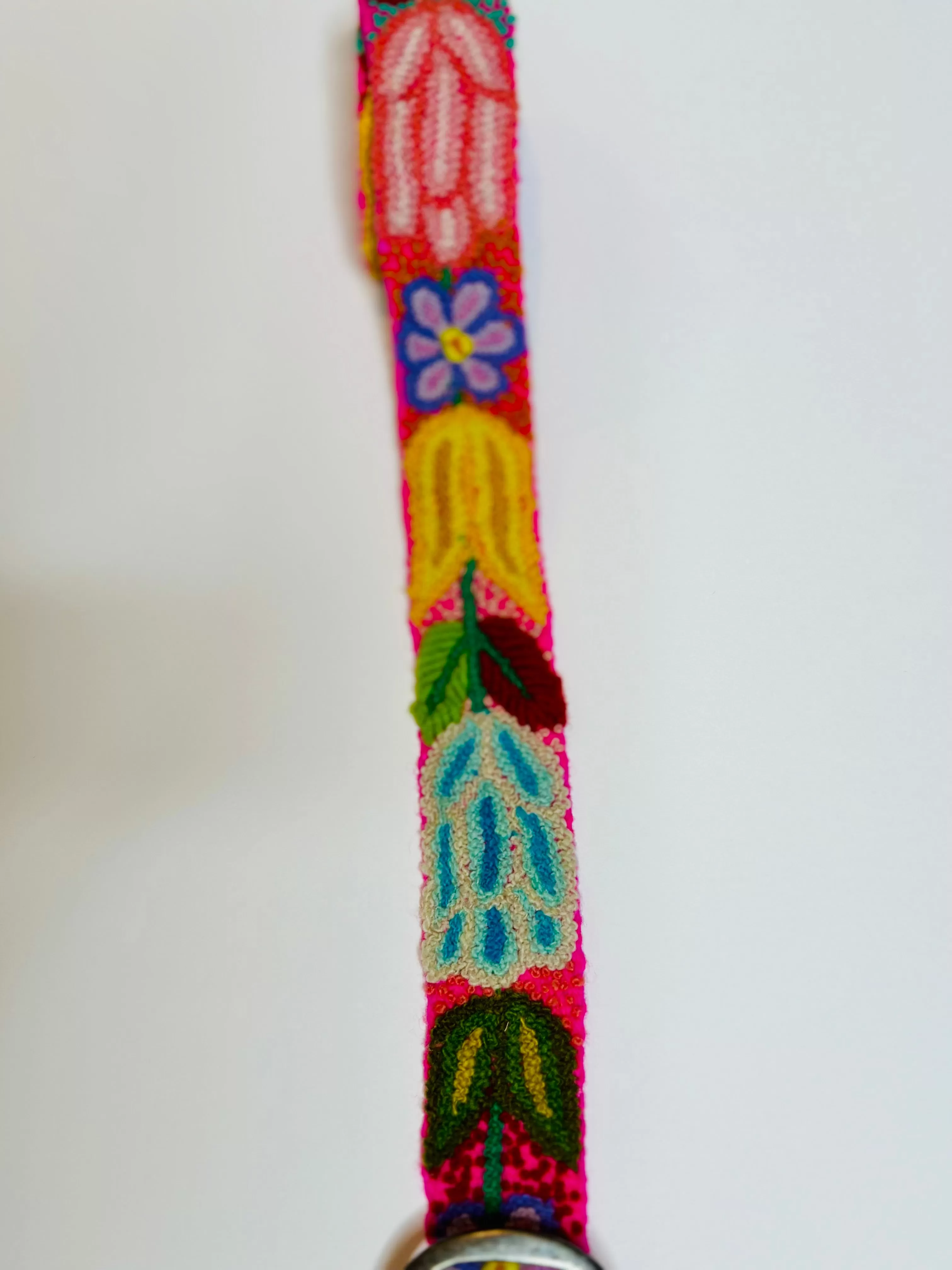 Hot Pink Hand Embroidered Belt