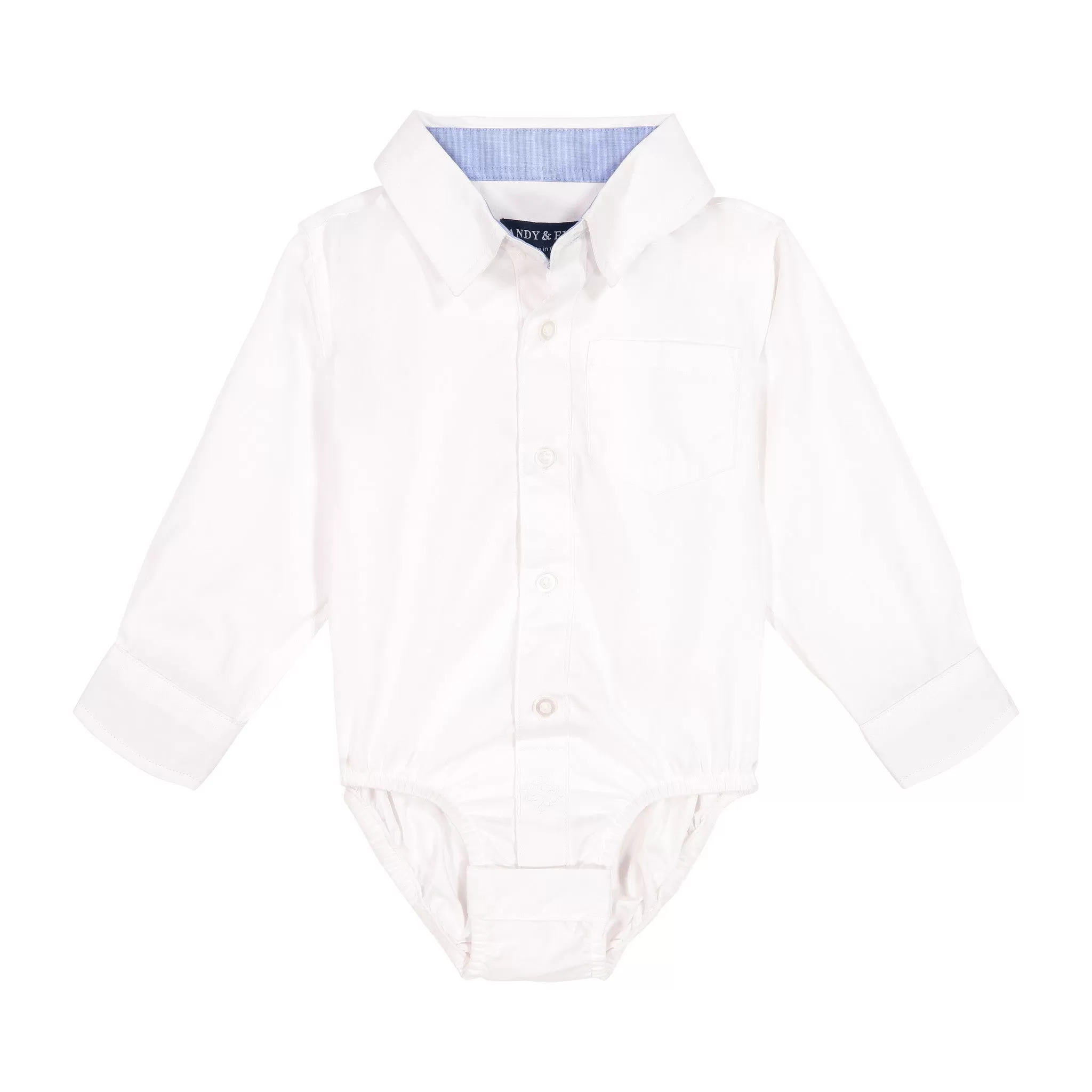 Infant Boy White Poplin Button-down Shirtzie