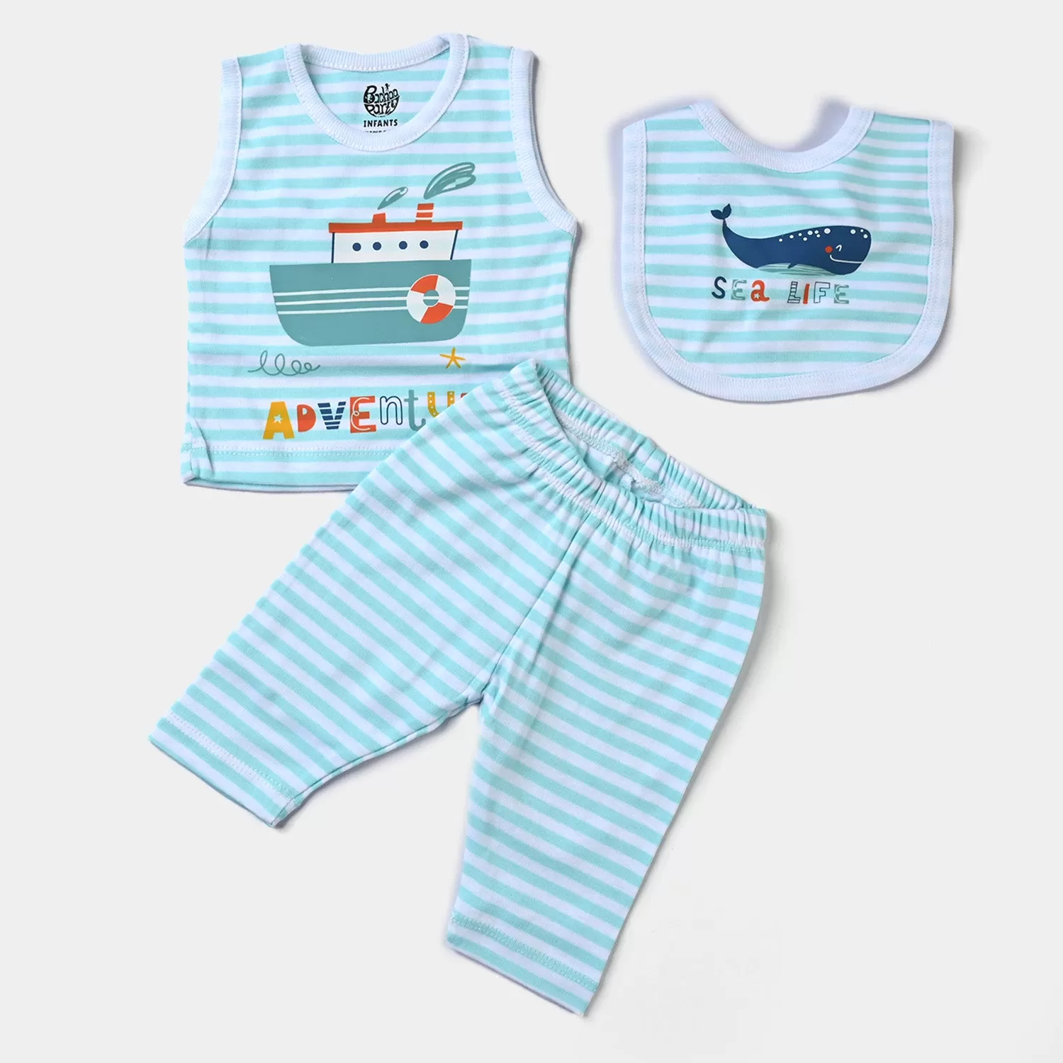 Infant Boys Cotton Poplin 8 Piece Set Marine Life-mIX