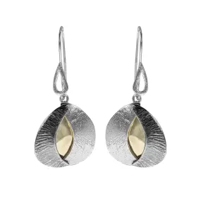 Israeli Dganit Hen Mixed Metal Layered Petal Earrings