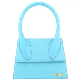 Jacquemus Blue Leather Le Grand Chiquito Large Signature Two Way Handbag