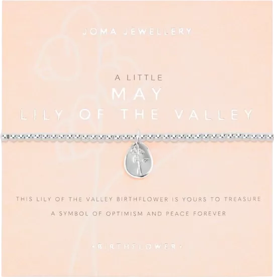 Joma Jewellery Silver Birth Flower A Little 'may' Lily Of The Valley Bracelet One Size