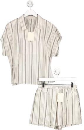 Jovonna London Cream Cotton/linen Shorts & Top Co-ord Set BNWT UK M