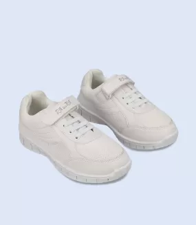 KB0154-WHITE-School Shoes For Boys