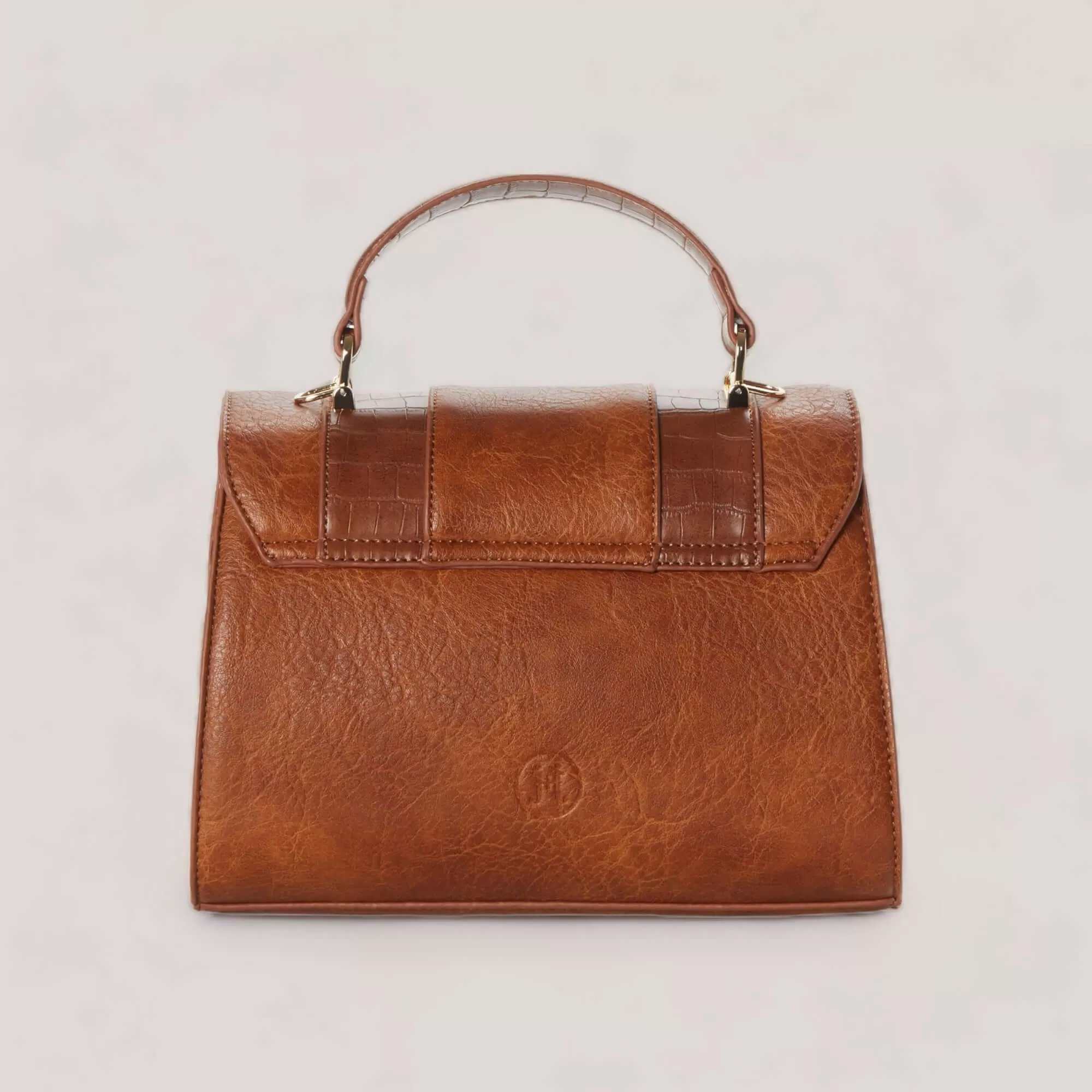 KENNEDY | Cognac Croco Trim Mini Satchel