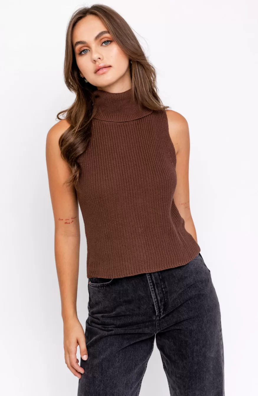 Kensy Knit Turtleneck - Brown