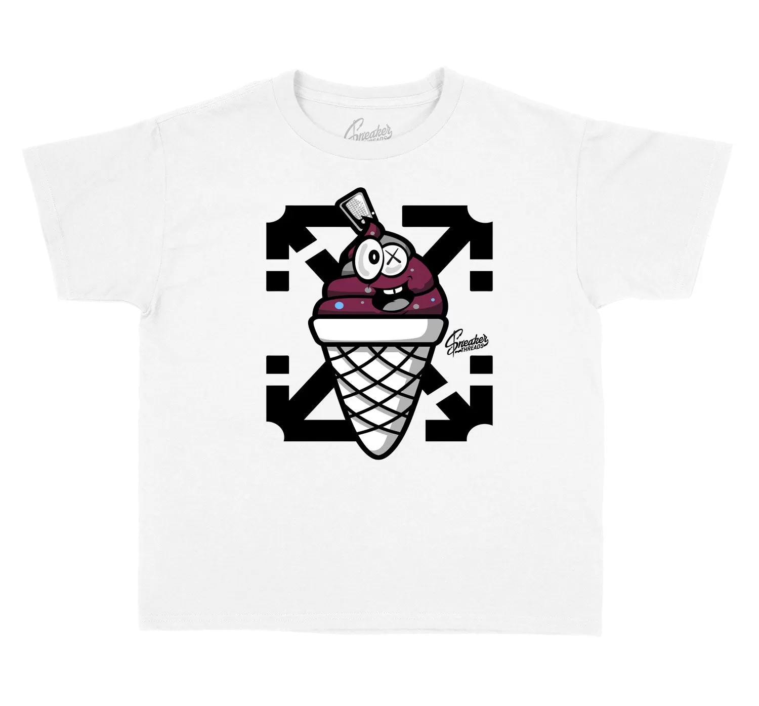 Kids Burgundy 8 Shirt - Lucky Charm - White